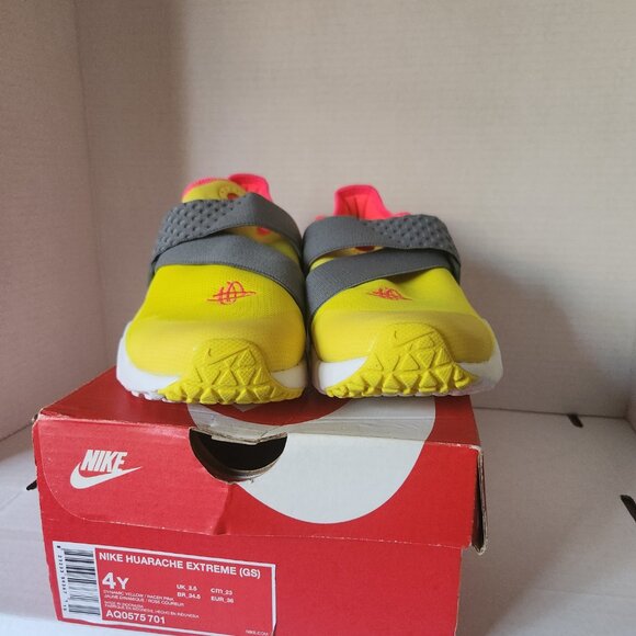 Kids/Women's Nike Huarache Extreme Dynamic Yellow/Hot Pink/Grey Elastic - Picture 2 of 8